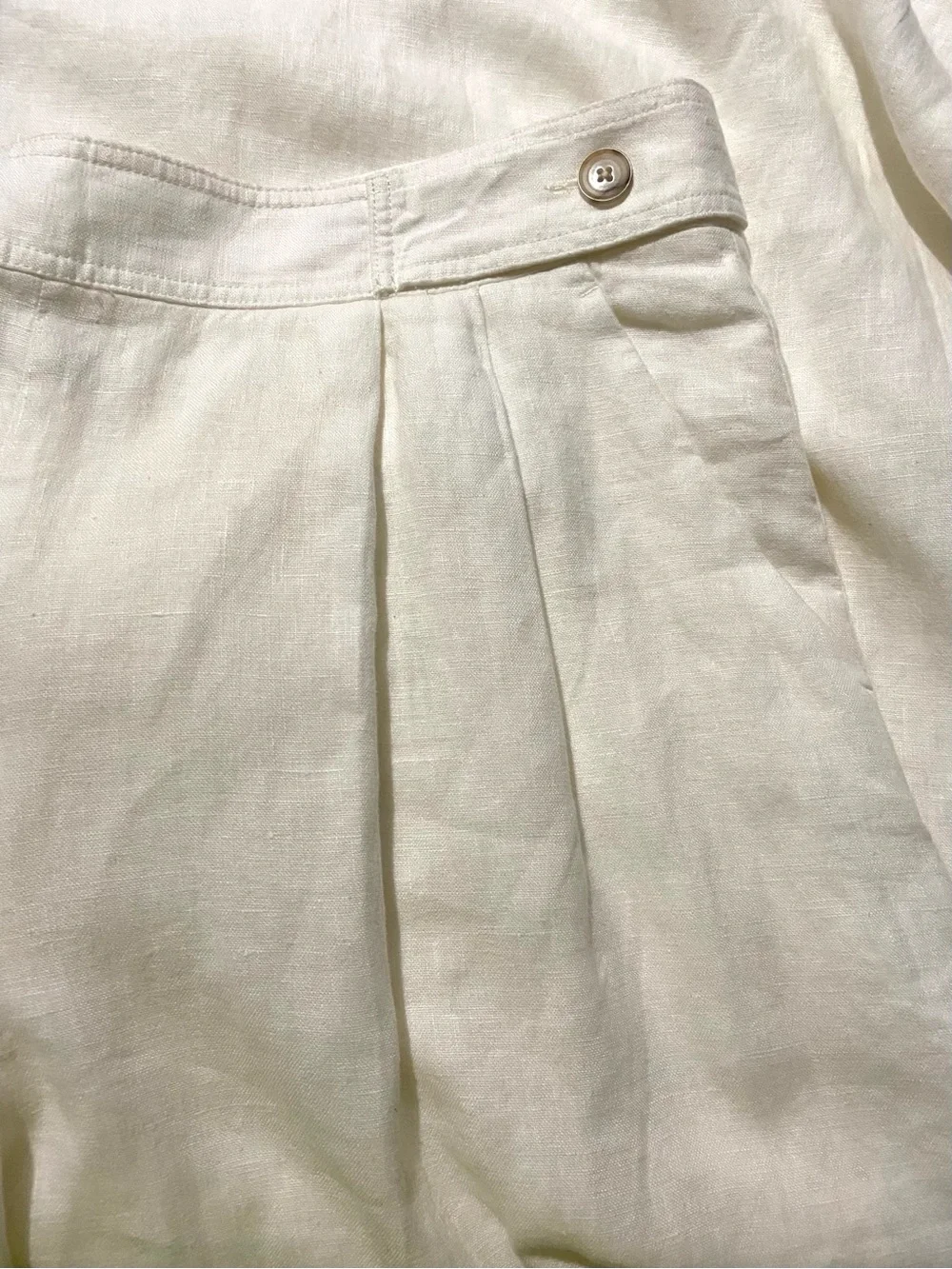 Banana Republic Minna Extra Wide-Leg Linen Pant Off White Sz 16